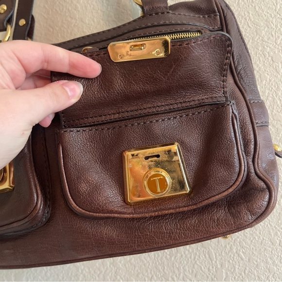 Tod's Brown Leather Took Tracolla Media Bag Shoulder Handbag Pusre Retro - Picture 13 of 16